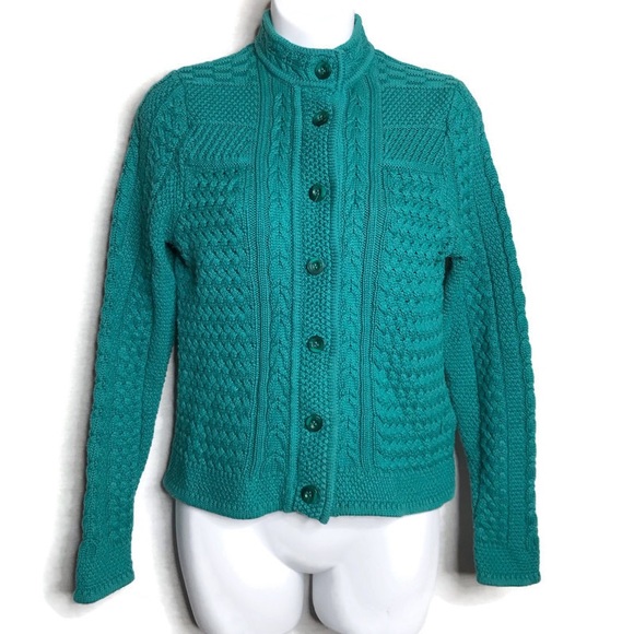 chunky cotton cardigan sweater